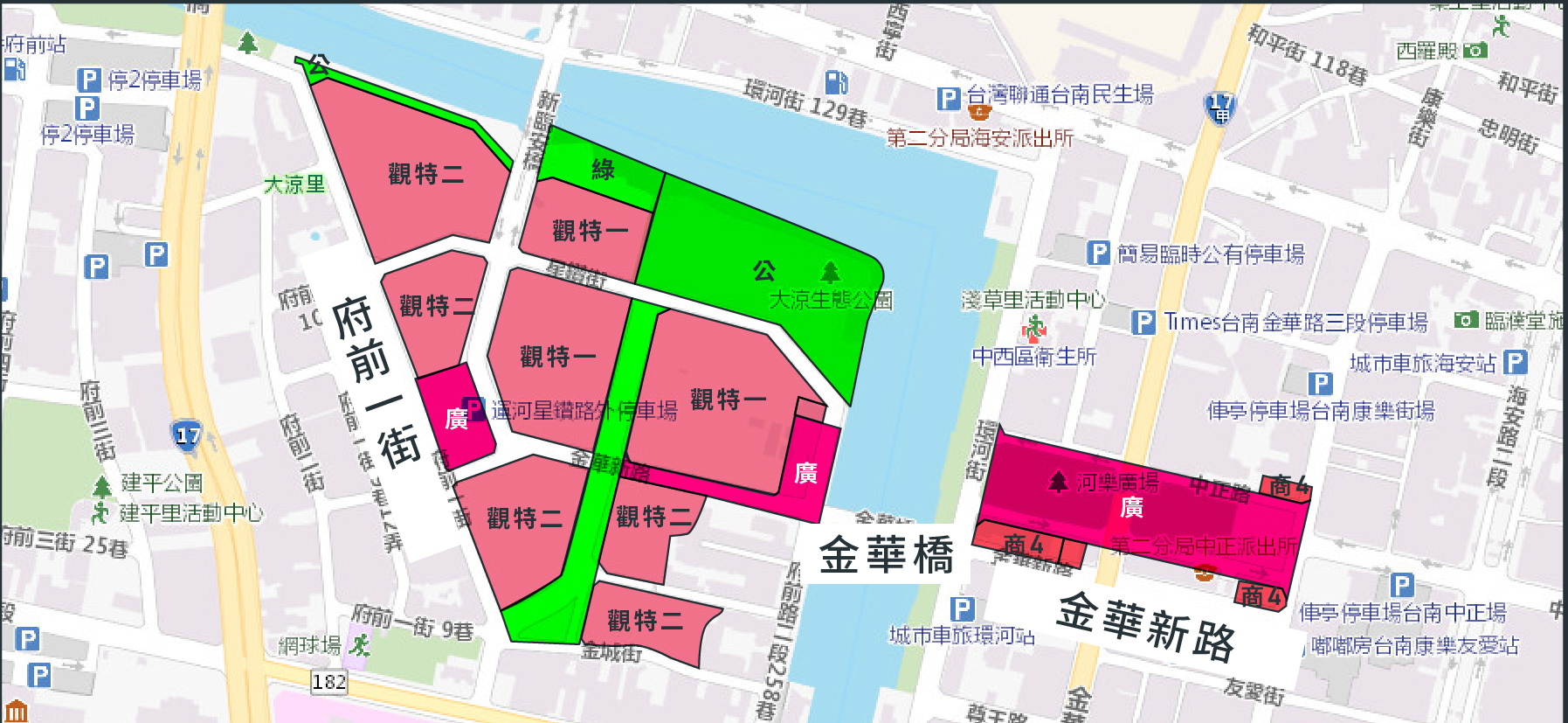 中國城暨運河星鑽重劃區使用分區